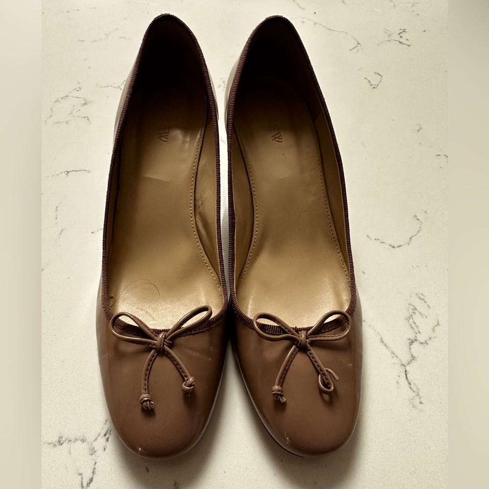 J. Crew  Ballet Block Heeled Pump in Deep Blush